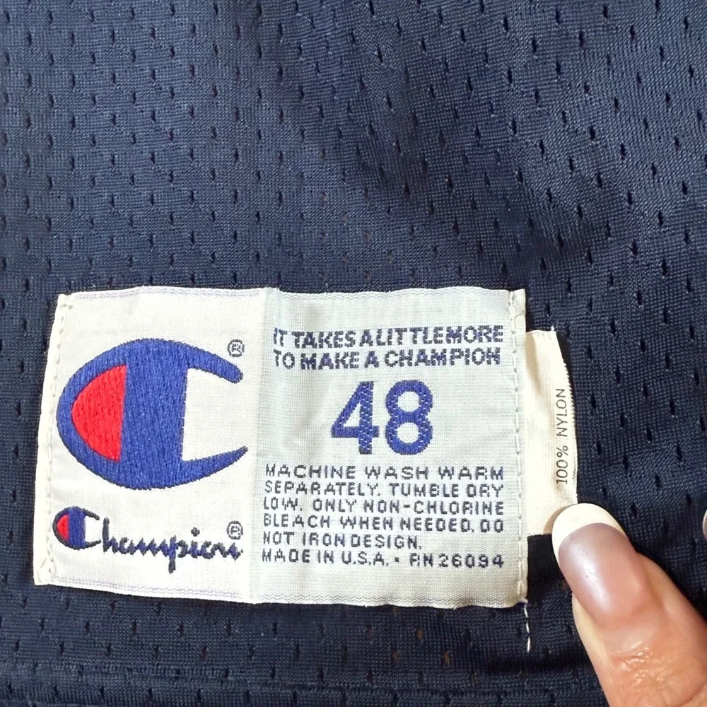 Vintage Illinois Illini Champion Football Jersey Mens 48 Navy Blue 97 Mesh USA